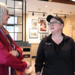 Minister Hajdu with Tim Hortons employee in Marathon