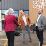 Minister Hajdu outside Biigtigong Nishinaabeg Community Centre