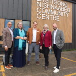 Minister Hajdu outside Biigtigong Nishinaabeg Community Centre