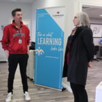 Ninister Hajdu with Greg Vallance at Marathon Confederation College